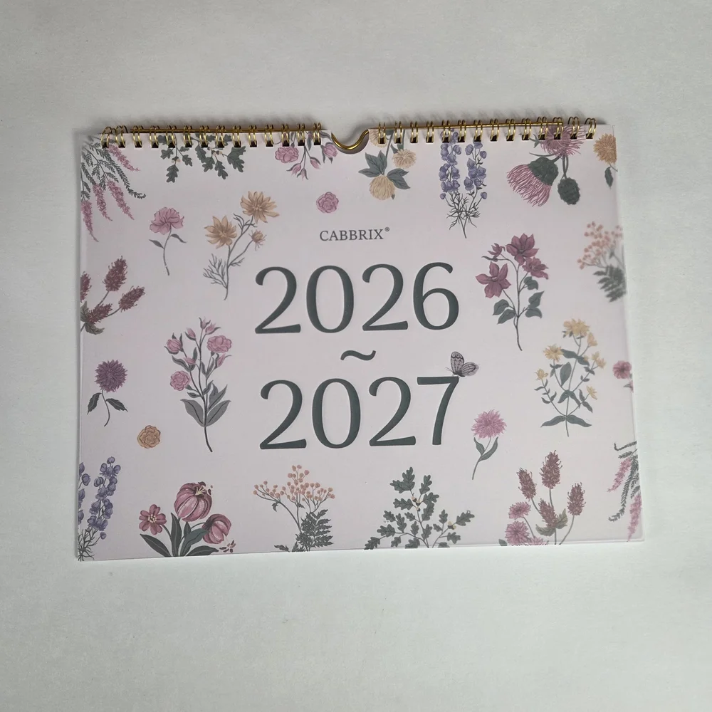 🔥4/$20 Cabbrix 18 Month Wall Calendar NEW -Floral -January 2026-July 2027